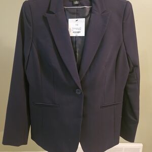 Liz Claiborne Dark Navy Single-Button Blazer